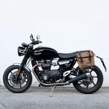 Sacoche latérale en toile + Gauge cadre Speed Twin
