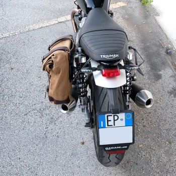 Sacoche latérale en toile + Gauge cadre Speed Twin