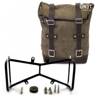 Sacoche latérale en cuir fendu + cadre symétrique Double NineT