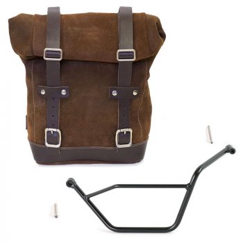 Sacoche Latérale Waxed Suede + Sous-Châssis Gauche Bmw R 850R / 1100R / 1150R