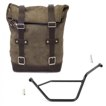 Sacoche Latérale Waxed Suede + Sous-Châssis Gauche Bmw R 850R / 1100R / 1150R