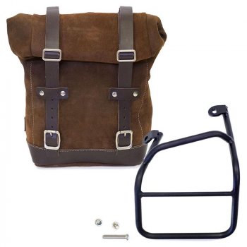 Sacoche latérale en cuir fendu + cadre Ducati Scrambler 1100