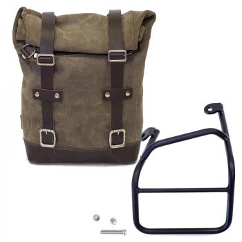 Sacoche latérale en cuir fendu + cadre Ducati Scrambler 1100