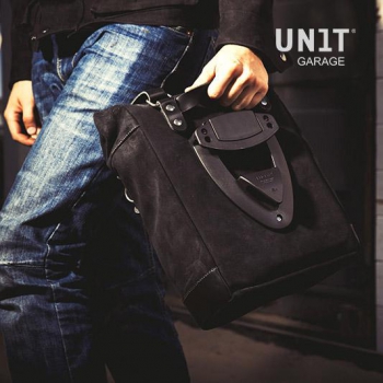 Sacoche latérale en cuir fendu + cadre husqvarna 401