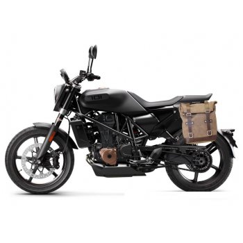 Sacoche latérale en cuir fendu + cadre husqvarna svartpilen 701