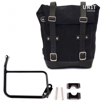 Sacoche latérale en cuir fendu + cadre R1200 GS