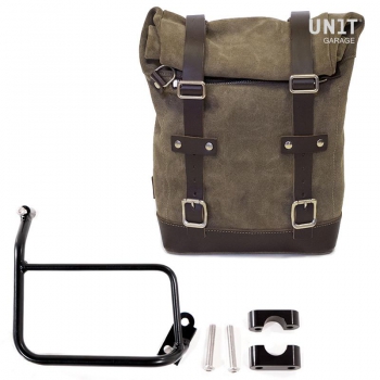 Sacoche latérale en cuir fendu + cadre R1200 GS