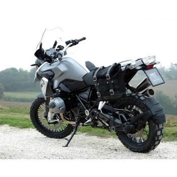 Sacoche latérale en croûte de cuir + cadre R1200 GS LC