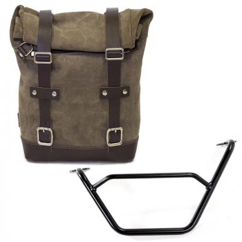 Sacoche latérale en croûte de cuir + cadre R1200 GS LC