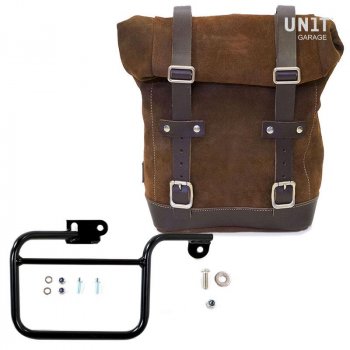 Sacoche latérale en croûte de cuir + cadre série K