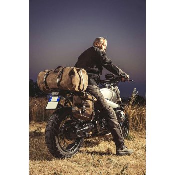 Sacoche latérale en cuir fendu + monture série NineT