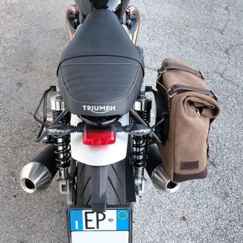 Sac fourre-tout en cuir + monture Triumph Speed Twin DX
