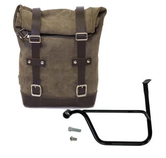 Sacoche latérale en cuir fendu + Gauge cadre Triumph Speed Twin
