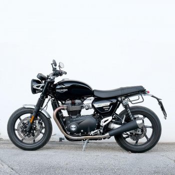 Sacoche latérale en cuir fendu + Gauge cadre Triumph Speed Twin