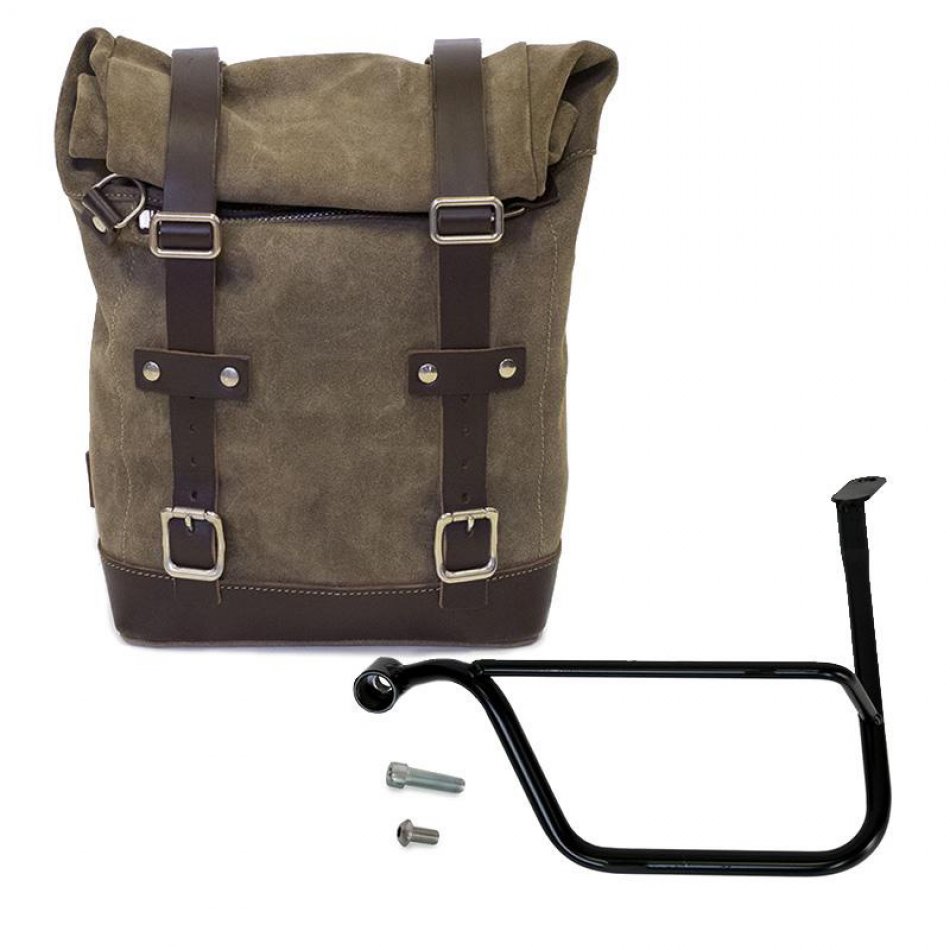 Sacoche latérale en cuir fendu + Gauge cadre Triumph Speed Twin