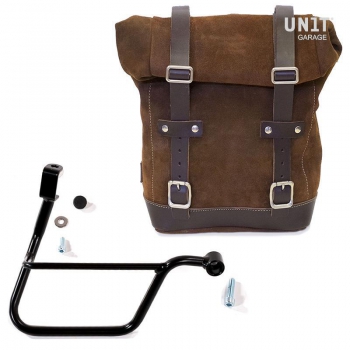 Sacoche latérale en croûte de cuir + cadre Triumph T100-T120 DX (2017<)