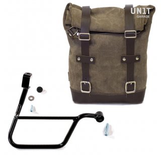 Sacoche latérale en croûte de cuir + cadre Triumph T100-T120 DX (2017<)