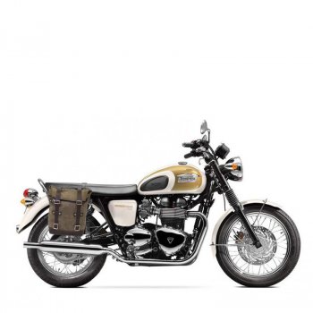 Sacoche latérale en cuir fendu + cadre Triumph T100 Bonneville DX (2001-2016)