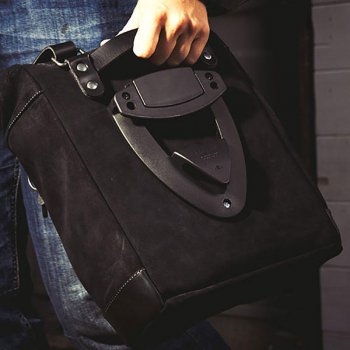 Sacoche latérale en cuir fendu + cadre Triumph T100 Bonneville DX (2001-2016)