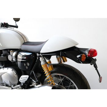 Sacoche latérale en cuir fendu + Gauge cadre Triumph Thruxton