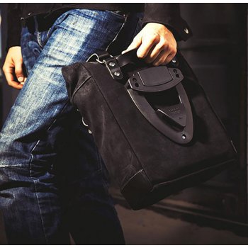 Sacoche latérale en cuir fendu + cadre Yamaha DX