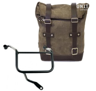 Sacoche latérale en cuir fendu + cadre Yamaha DX