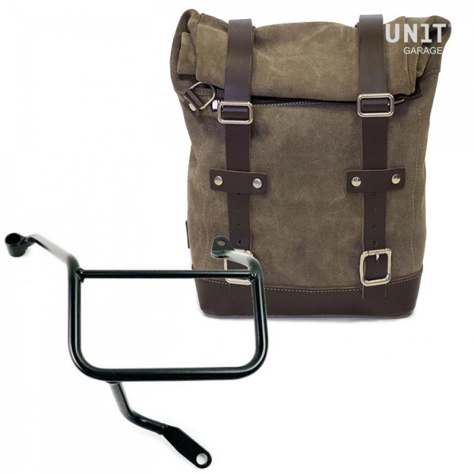 Sacoche latérale en cuir fendu + cadre Yamaha DX