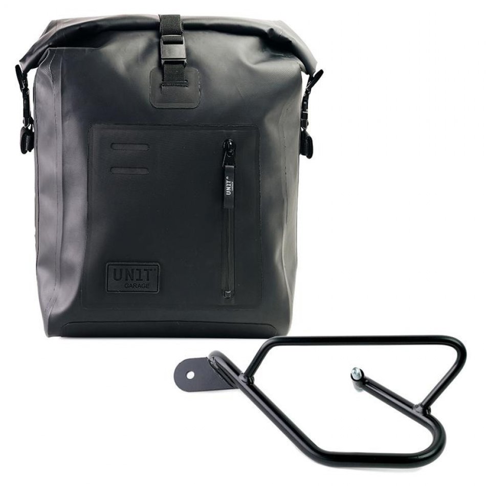 Sacoche latérale Khali TPU + cadre gauche Guzzi V9 Bobber