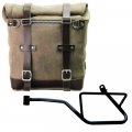 Sacoche latérale Scram en croûte de cuir 22L-30L + Châssis gauche Moto Guzzi V7 EURO5
