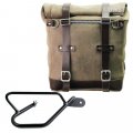 Sacoche latérale en cuir fendu Scram 22L-30L + cadre droit Guzzi V9 Bobber