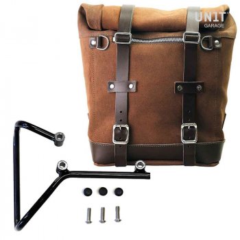 Sacoche latérale en cuir fendu + cadre husqvarna svartpilen 701