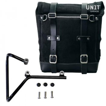 Sacoche latérale en cuir fendu + cadre husqvarna svartpilen 701