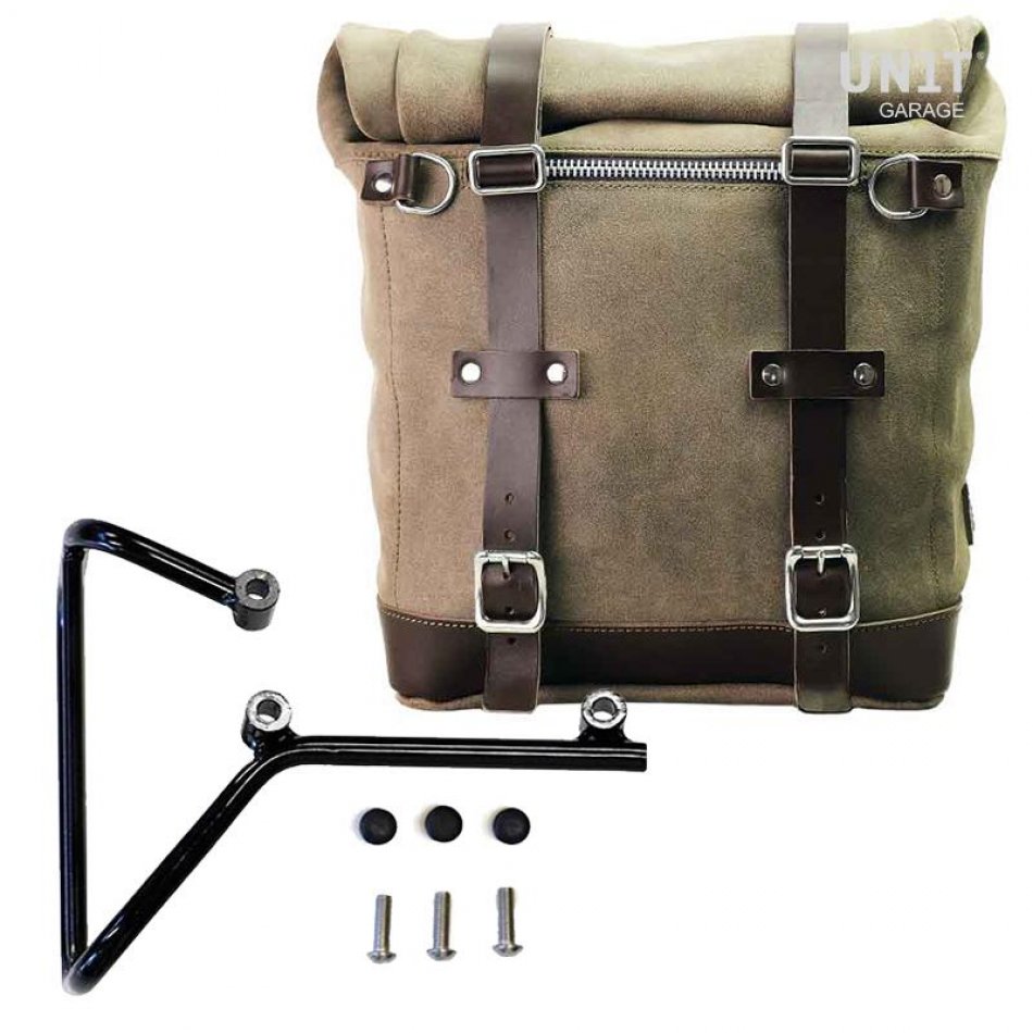 Sacoche latérale en cuir fendu + cadre husqvarna svartpilen 701