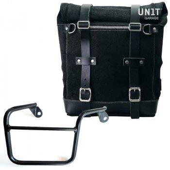 Sacoche latérale en cuir fendu + cadre Mash DX