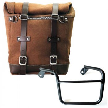 Sacoche latérale en cuir fendu + cadre Mash SX