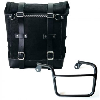 Sacoche latérale en cuir fendu + cadre Mash SX