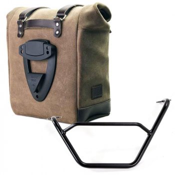 Sacoche latérale en croûte de cuir + cadre R1200 GS LC