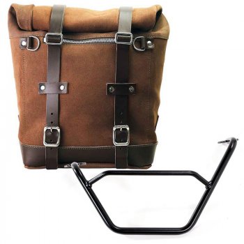 Sacoche latérale en croûte de cuir + cadre R1200 GS LC