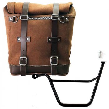 Sacoche latérale en cuir fendu + cadre Triumph Bonneville T100 SX (2001-2016)