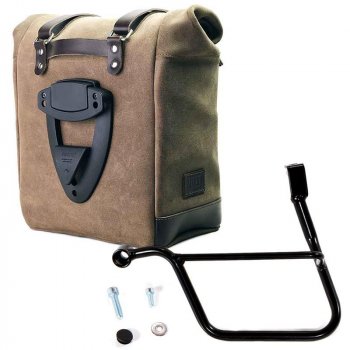 Sacoche latérale en daim ciré Scram 22L-30L + sous-châssis gauche Triumph Street 900 Series (à partir de 2017)