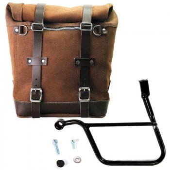 Sacoche latérale en daim ciré Scram 22L-30L + sous-châssis gauche Triumph Street 900 Series (à partir de 2017)