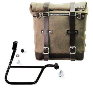 Sacoche latérale en daim ciré Scram 22L-30L + sous-châssis droit Triumph T120 (à partir de 2016)