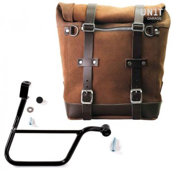 Sacoche latérale en daim ciré Scram 22L-30L + sous-châssis droit Triumph T120 (à partir de 2016)