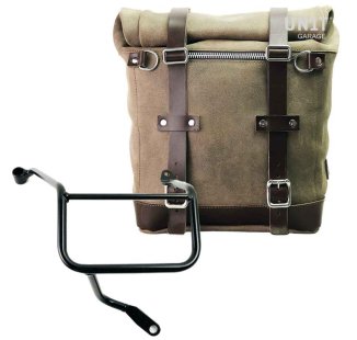 Sacoche latérale en cuir fendu + cadre Yamaha DX