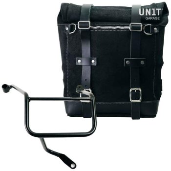 Sacoche latérale en cuir fendu + cadre Yamaha DX