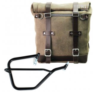 Sacoche latérale en cuir fendu + cadre Yamaha DX