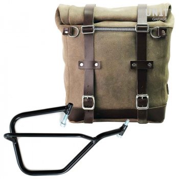 Sacoche latérale en cuir fendu + cadre Yamaha DX