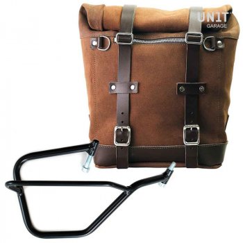 Sacoche latérale en cuir fendu + cadre Yamaha DX