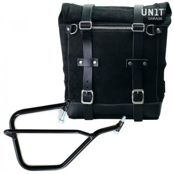 Sacoche latérale en cuir fendu + cadre Yamaha DX
