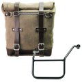 Sacoche Scram 22L-30L en croûte de cuir + cadre gauche Yamaha